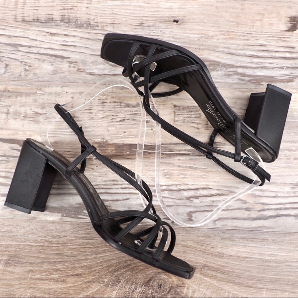 La Badia 38.5 black satin strappy heeled sandals - Picture 5 of 9